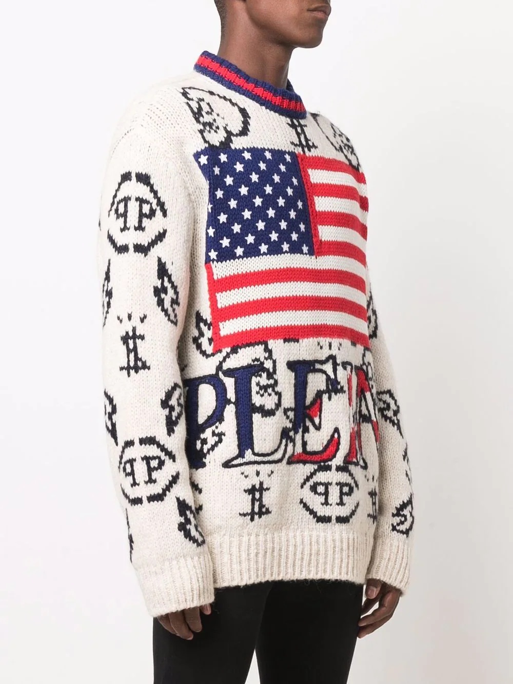 USA Flag-print crew neck jumper - 3