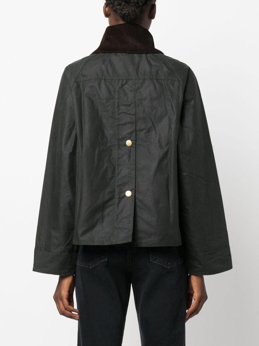 logo-embroidered oversized jacket - 4