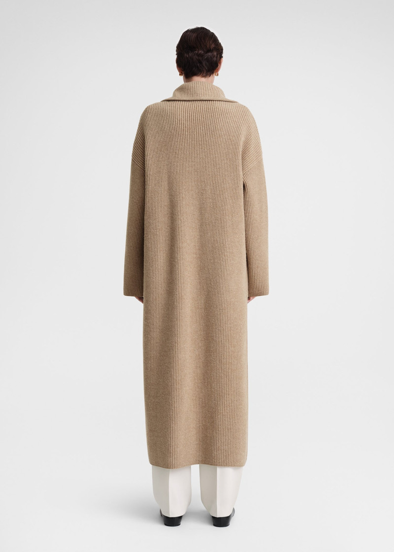 Rib-knit cardi coat biscuit 4