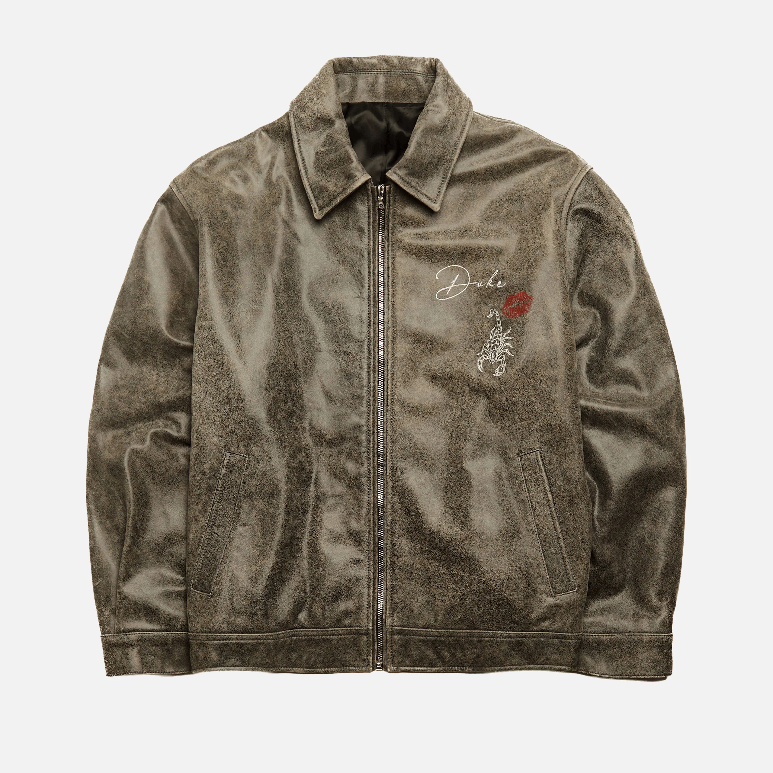 Hand-Painted Pin Up Hard To Get Washed Black Jacket - 1