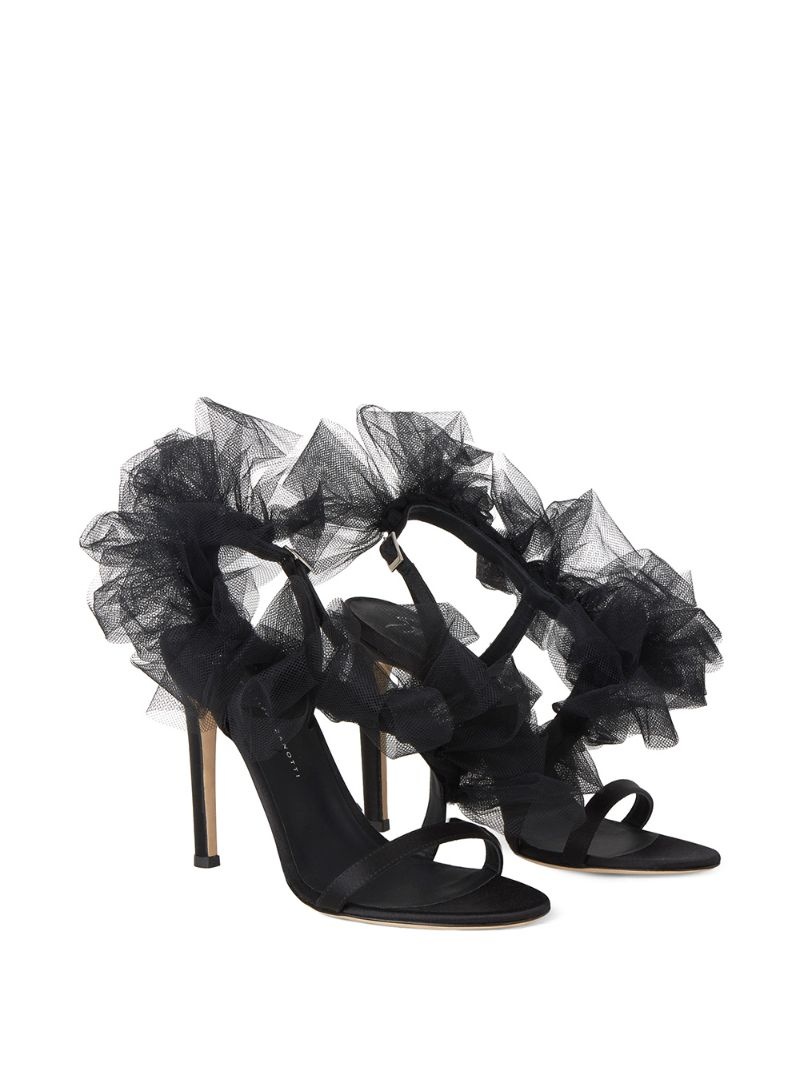 Nausica tulle-strap satin sandals - 2