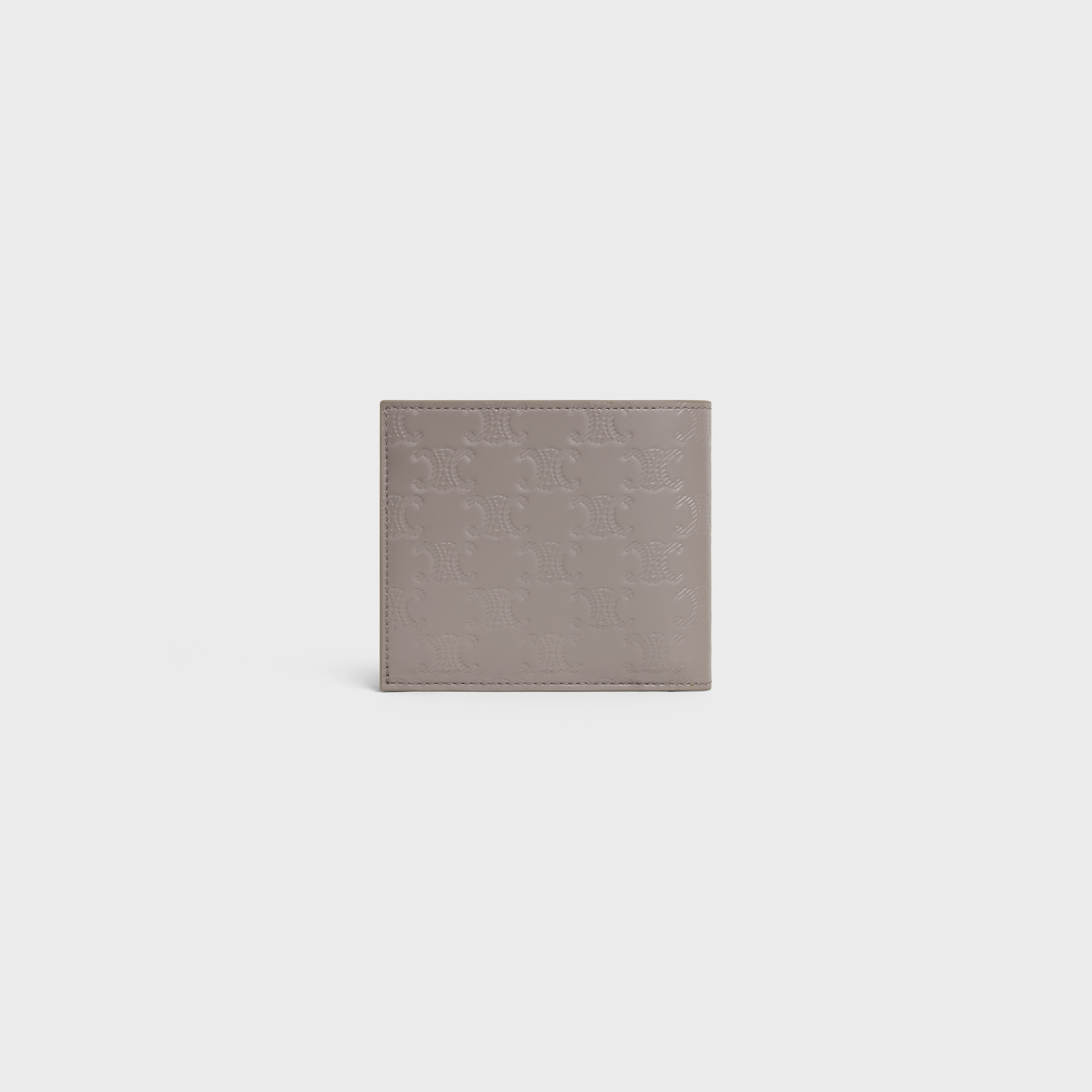 Bi-fold Wallet with Coin Compartment IN Calfskin with triomphe embossed - 3