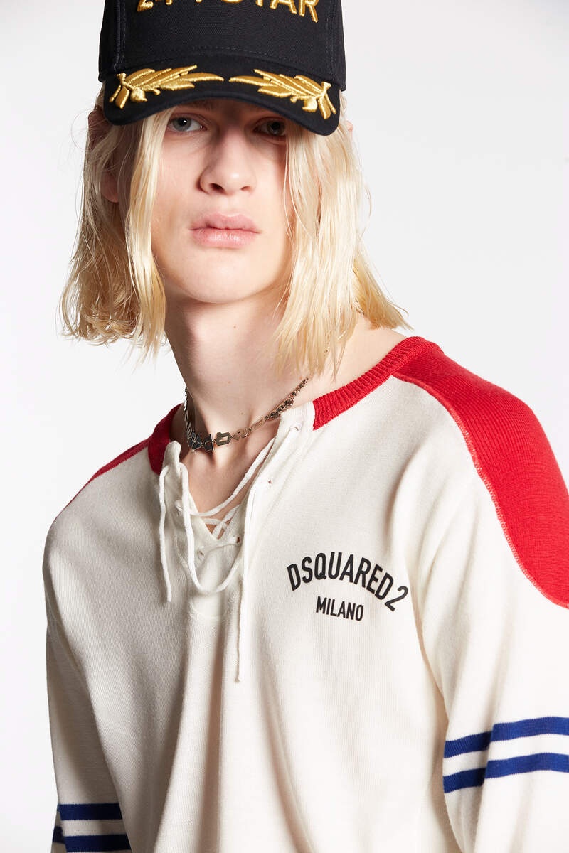 DSQUARED2 HOCKEY KNIT T-SHIRT | REVERSIBLE