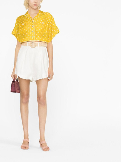 Zimmermann crochet-trimmed high-waisted shorts outlook