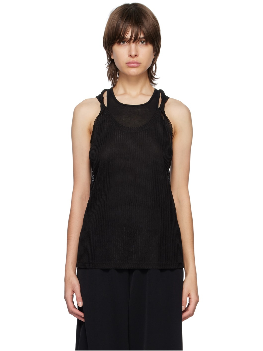 Black Transparent Tank Top - 1