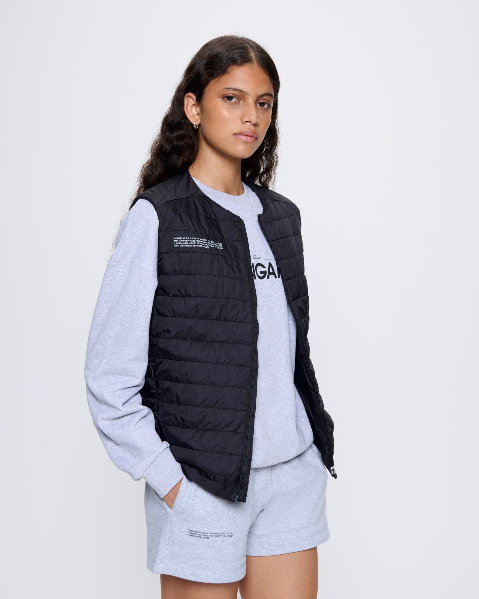 Womens Flower-Warmth Lite Gilet - Black - 3