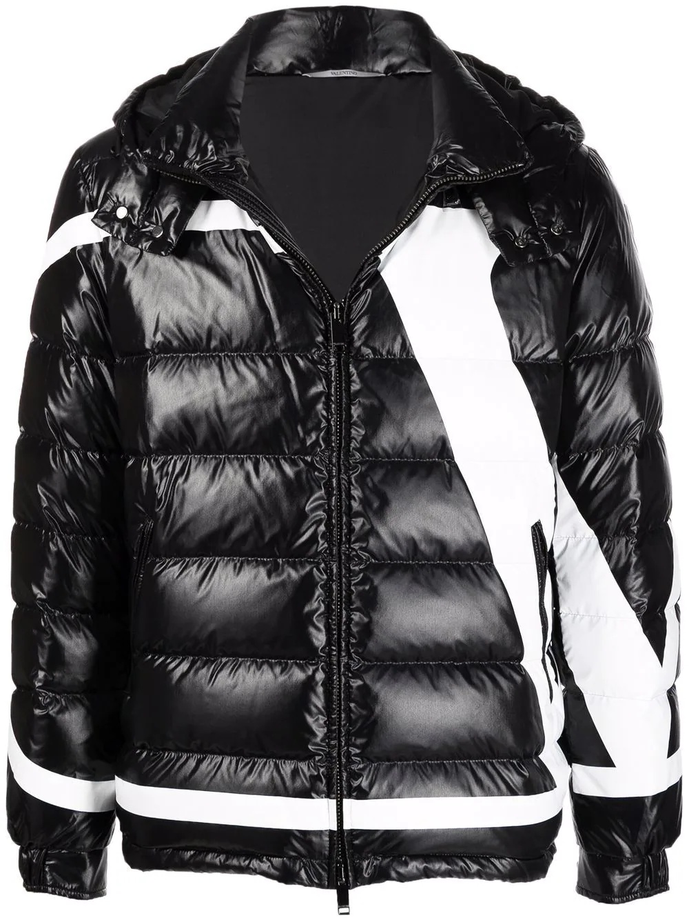 logo-print puffer jacket - 1