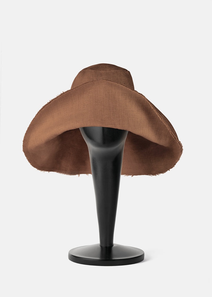 Raw trim hemp hat brown - 1