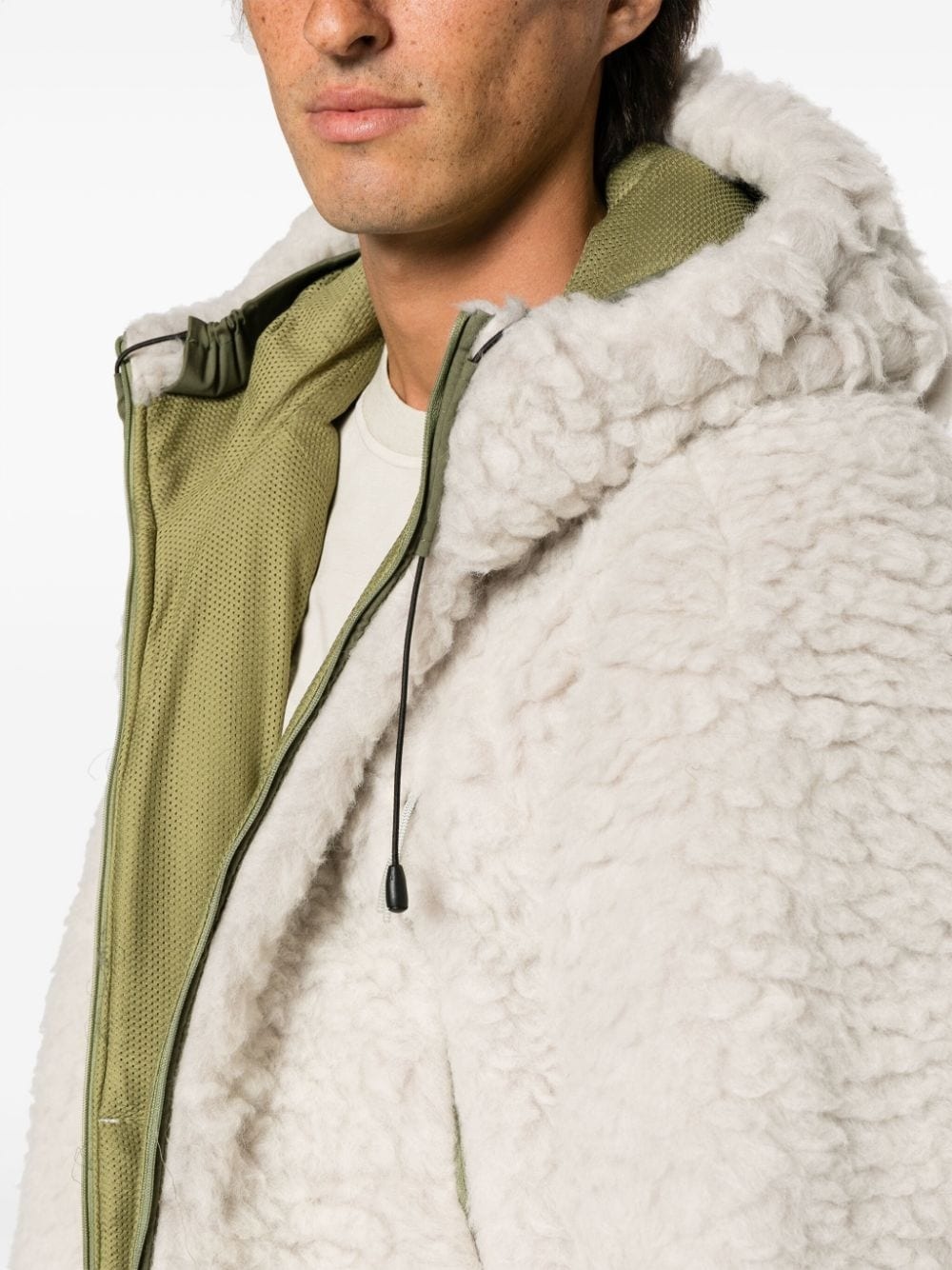zip-up hooded fleece jacket - 5