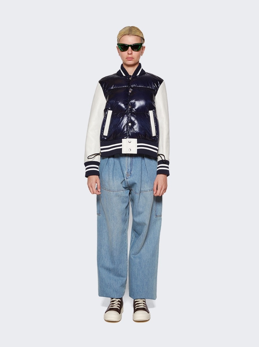 Padded Blouson Jacket Navy And Off White - 3