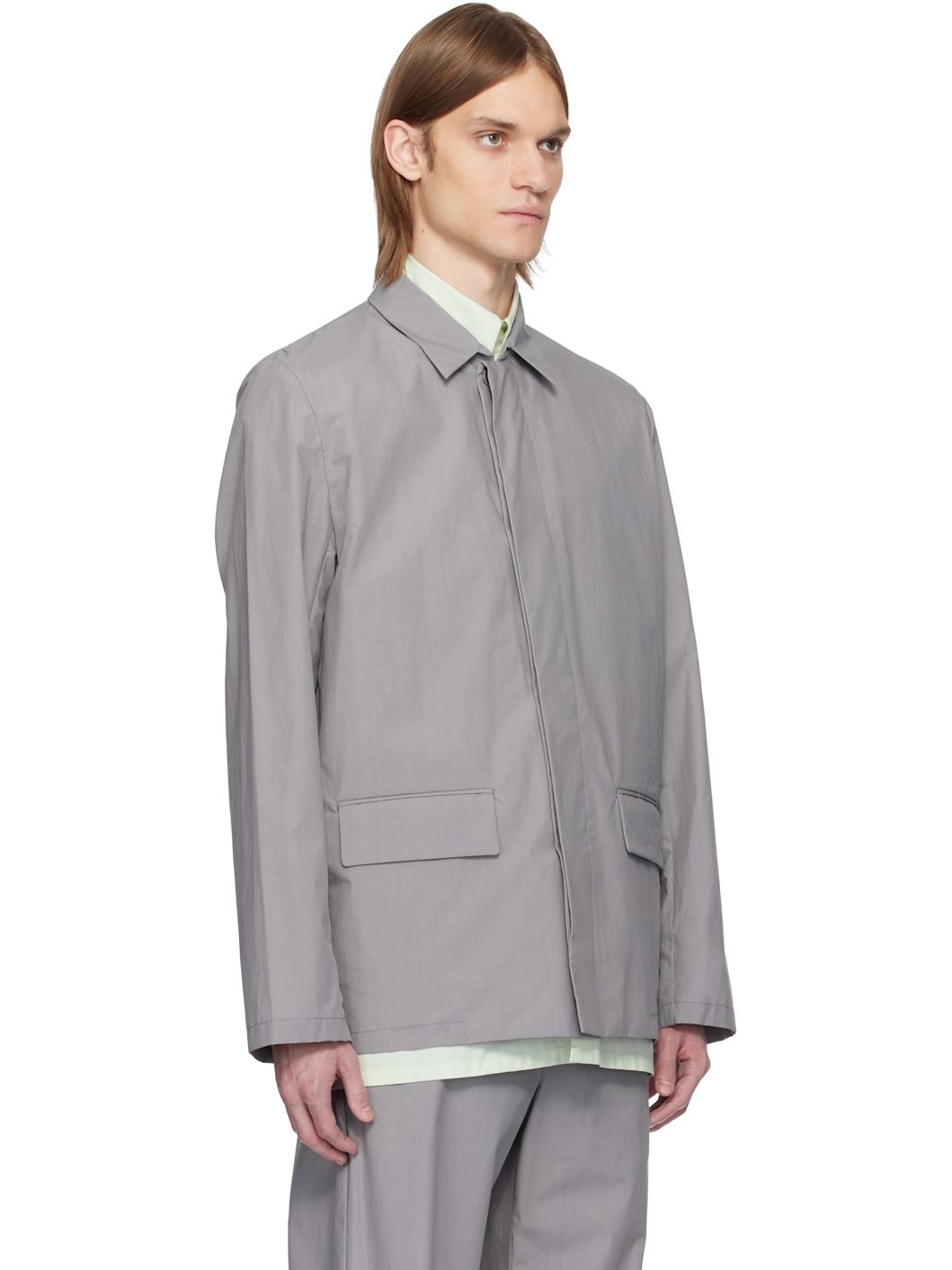 Gray Waxed Cotton Jacket - 2
