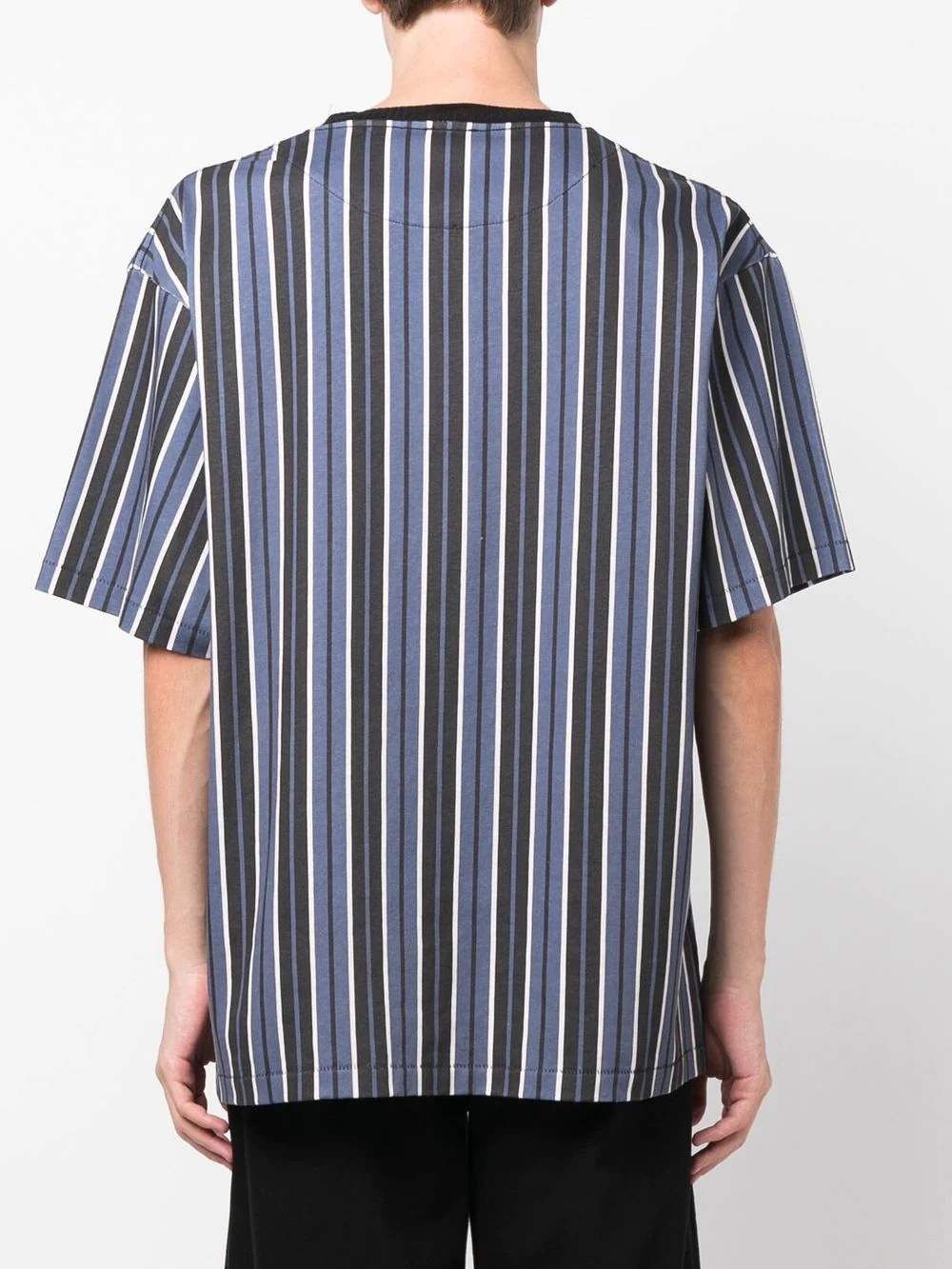 logo-patch striped T-shirt - 4