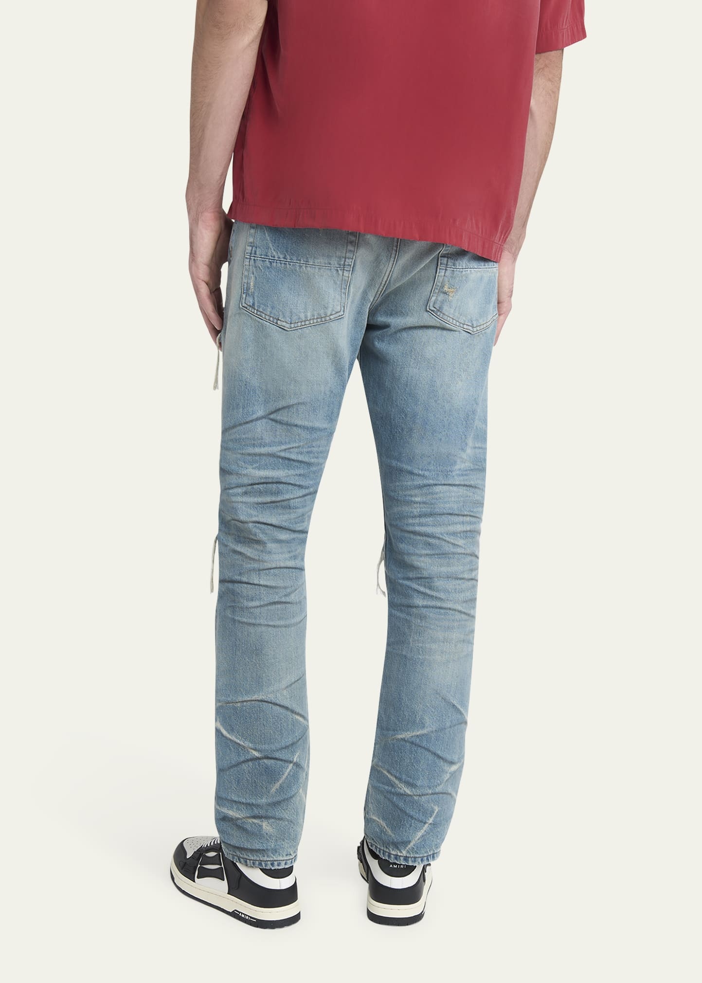 Men's MX1 Destroyed Straight Jeans - 3