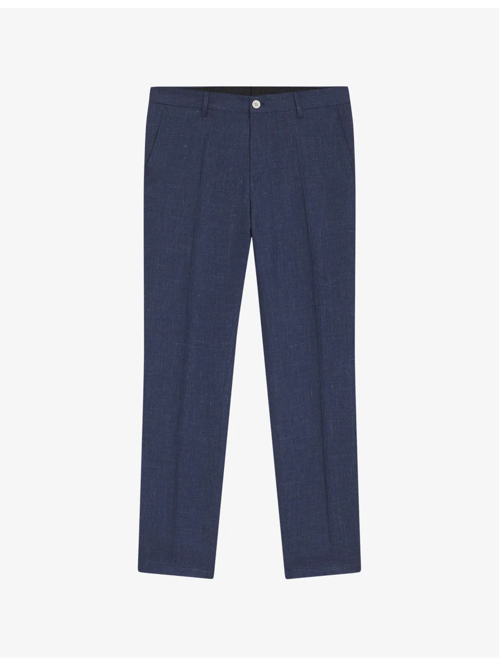 Slim-Fit Mid-Rise Linen-Blend Trousers - 1