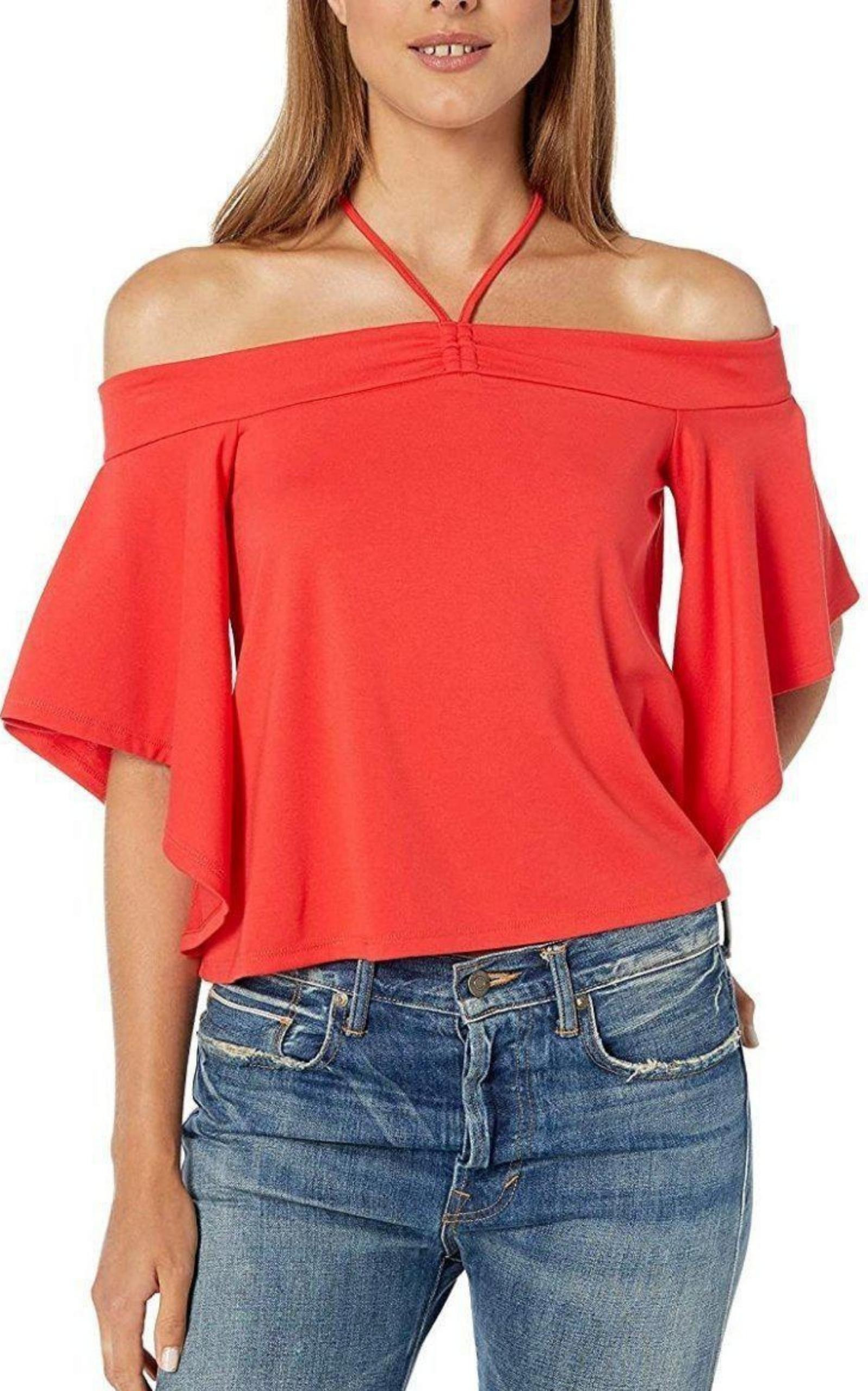 BCBGMAXAZRIA - Scarlet Crop Off Shoulder Top - 2