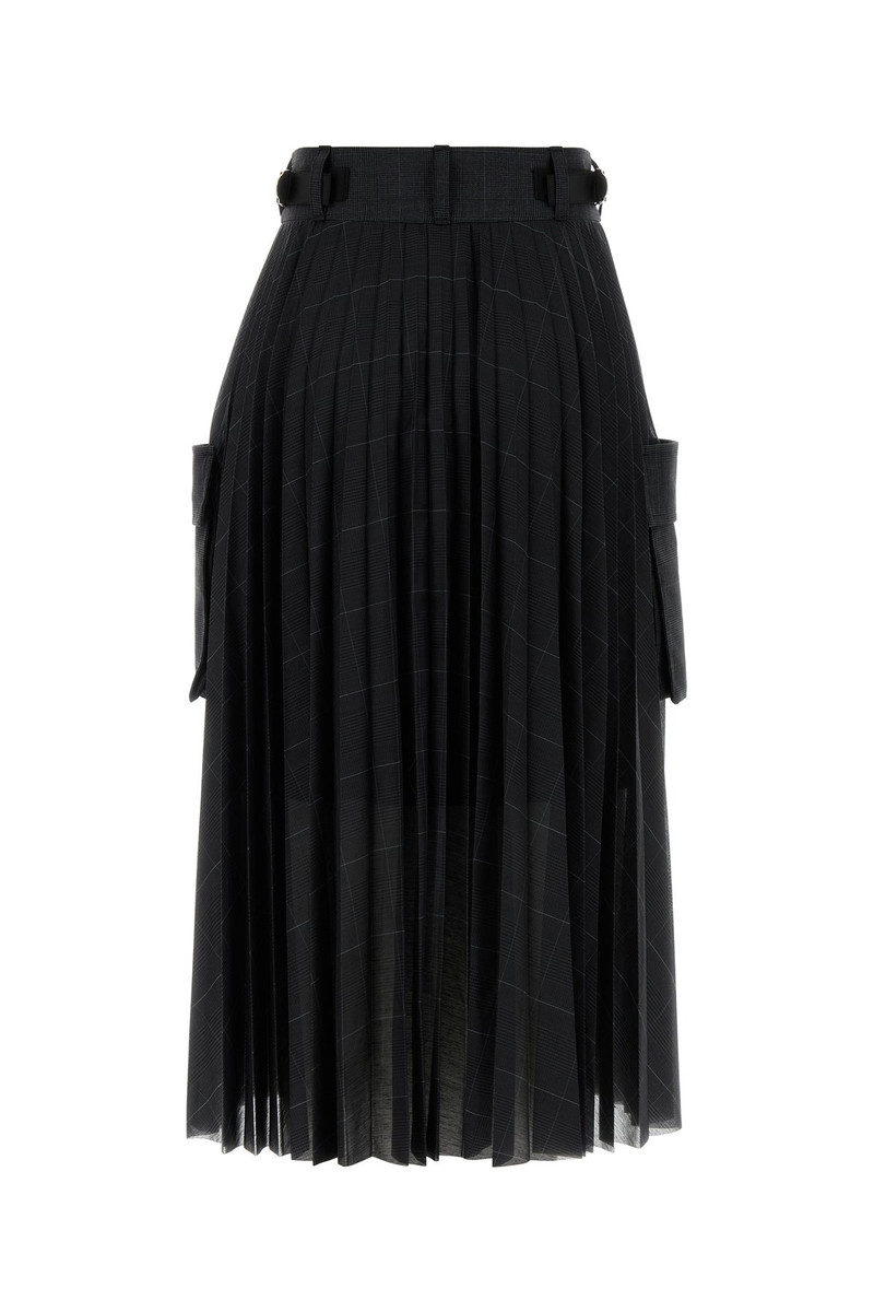 sacai Embroidered polyester skirt outlook