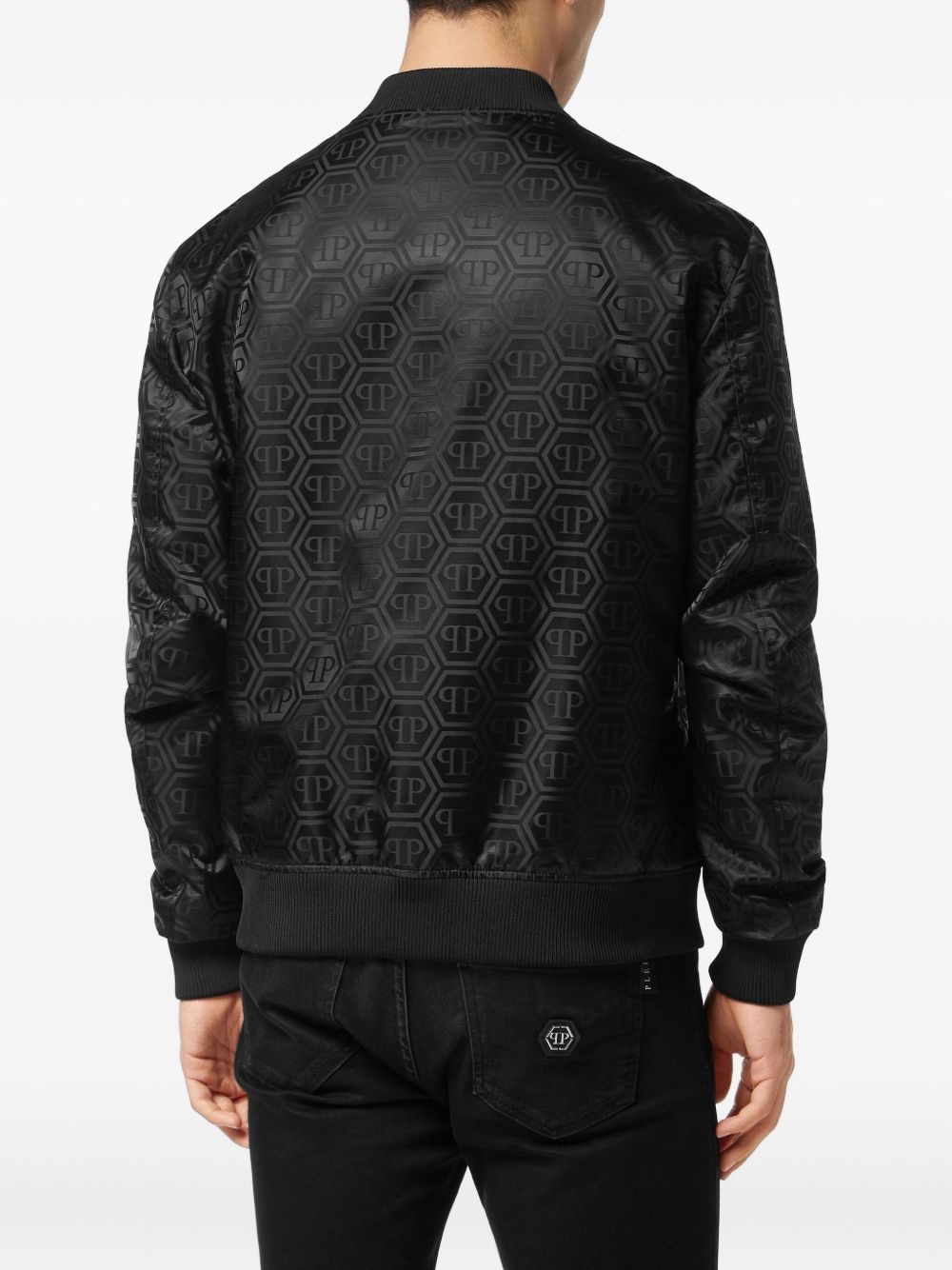 monogram-pattern jacket - 4
