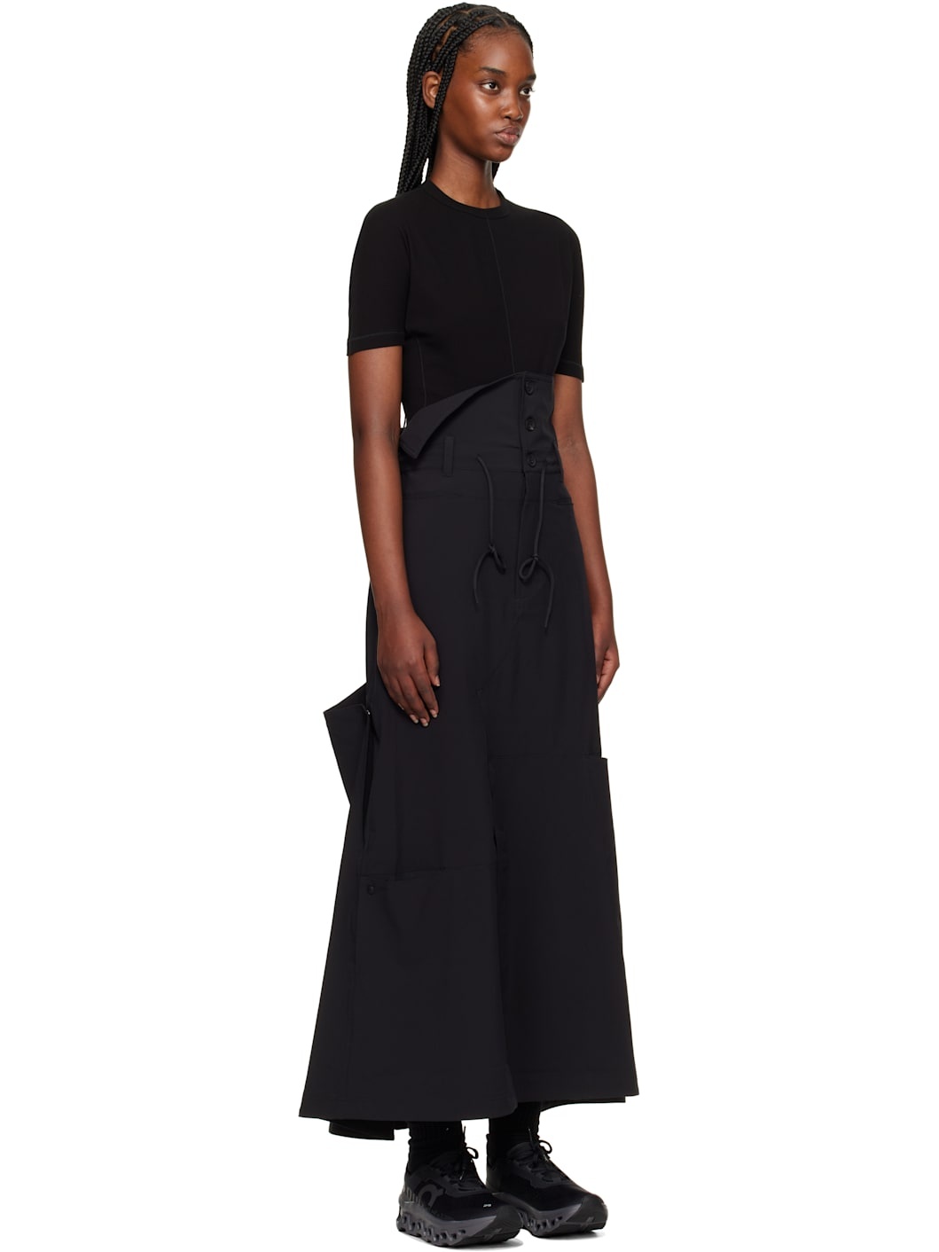 Black Vent Midi Skirt - 2