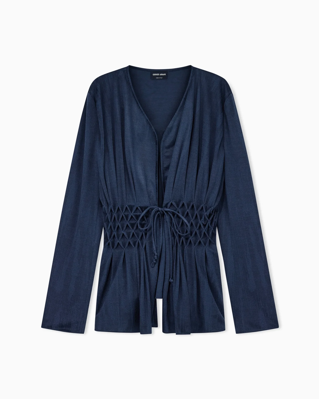 BLAZER REGULAR FIT JACQUARD VISCOSE JERSEY SMOCKED WAIST - 1