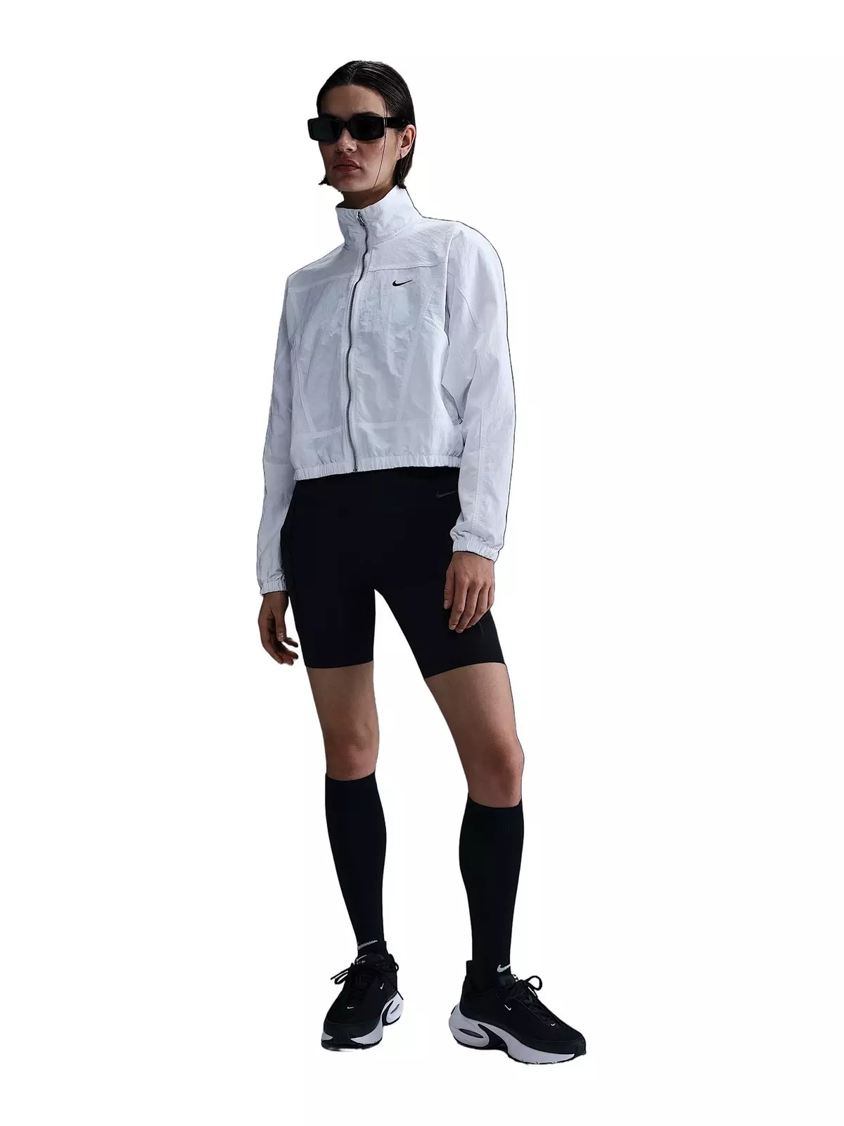 Women's Sportswear Everything Woven Oversized Repel UV Protection Jacket -White/Black - 4