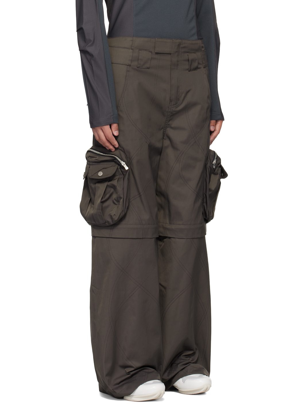 Gray Diffraction Convertible Cargo Pants - 2