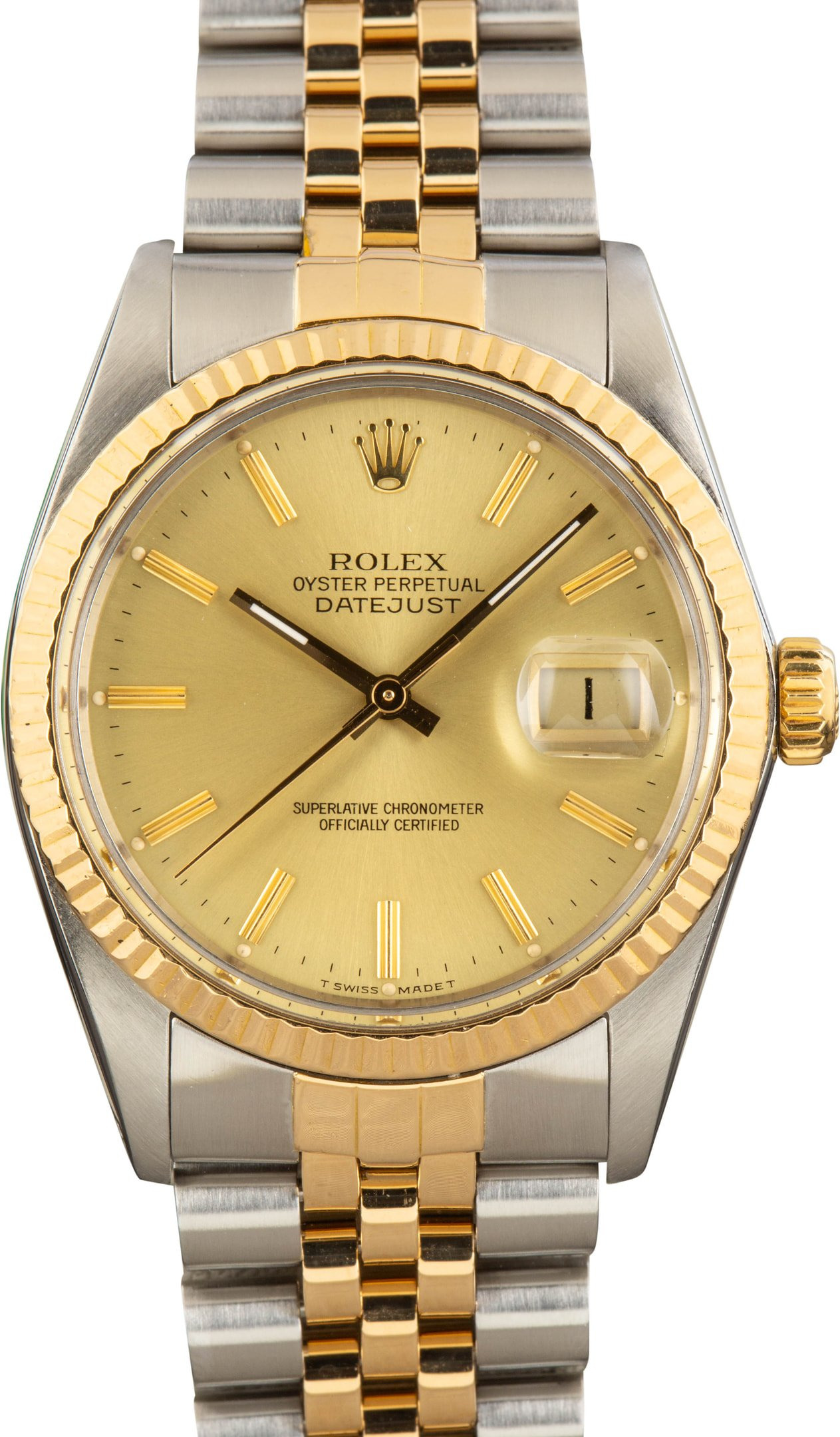 Rolex Datejust 36 Ref 16013 Champagne Index Dial - 1