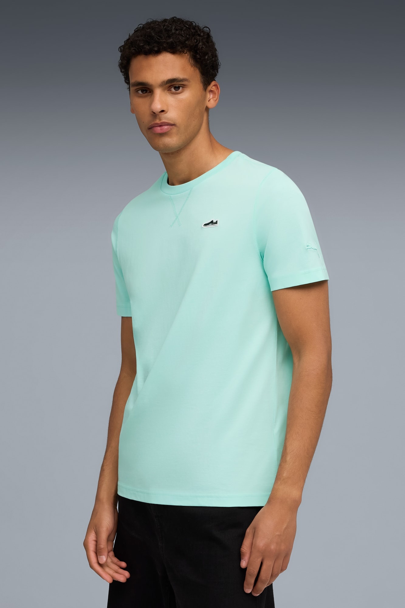 WARDROBE ESSENTIALS Suede Logo Men's Tee - 3