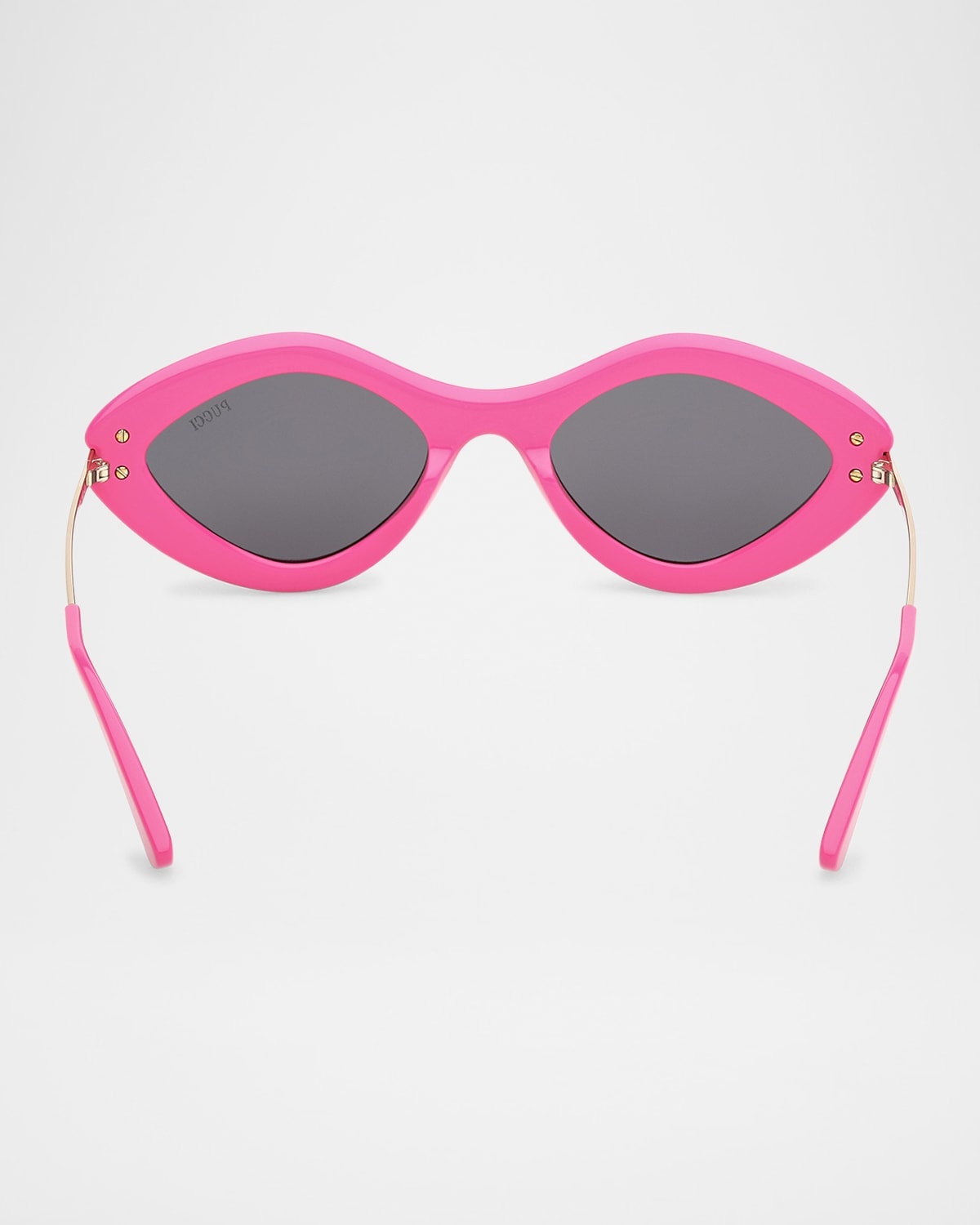 Logo Acetate & Metal Oval Sunglasses - 5