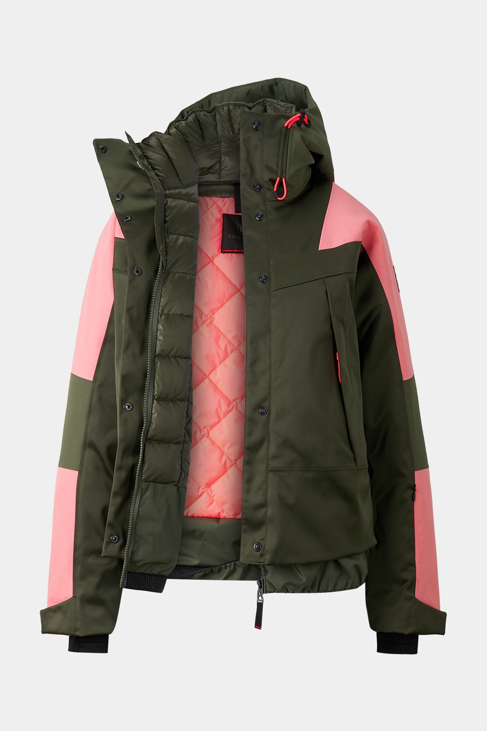 Tinka Ski jacket in Olive green/Pink - 2