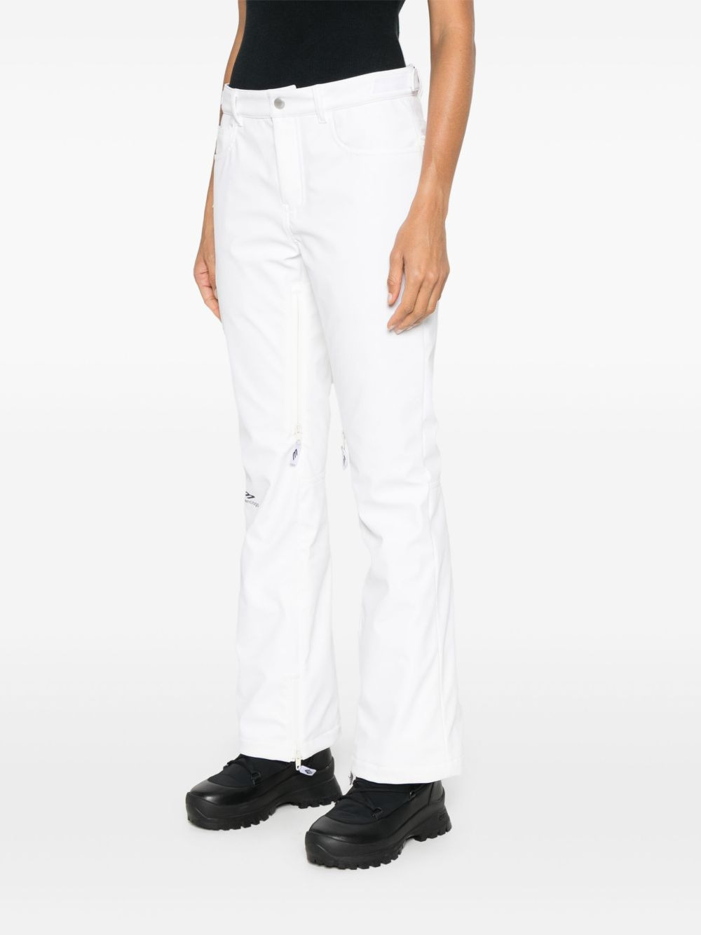 logo-print press-stud flared trousers - 3