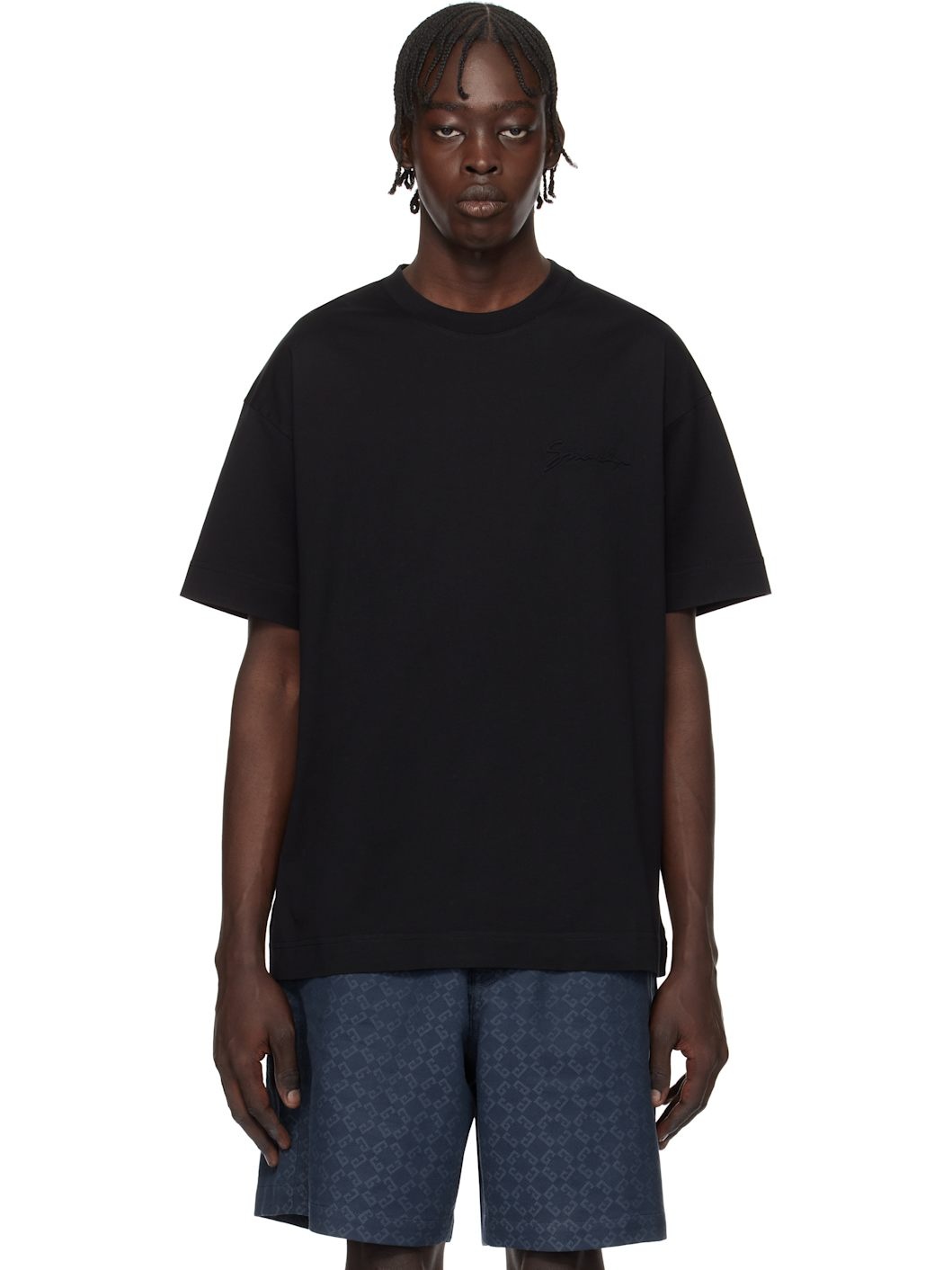 Navy 'GIVENCHY' T-shirt - 1