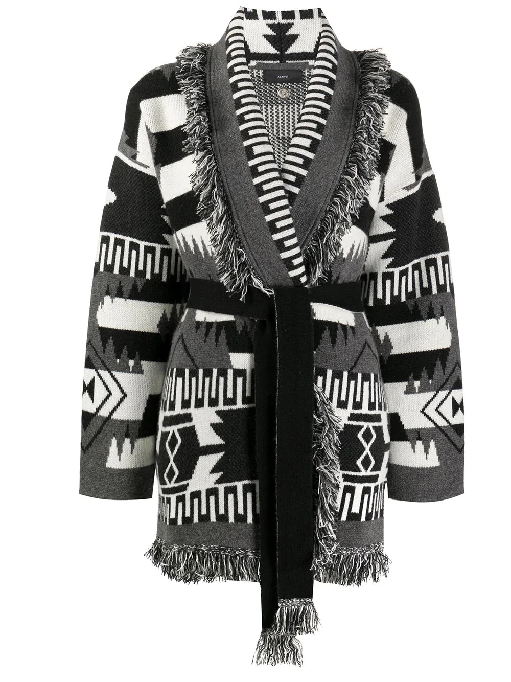 cashmere abstract pattern cardigan - 1