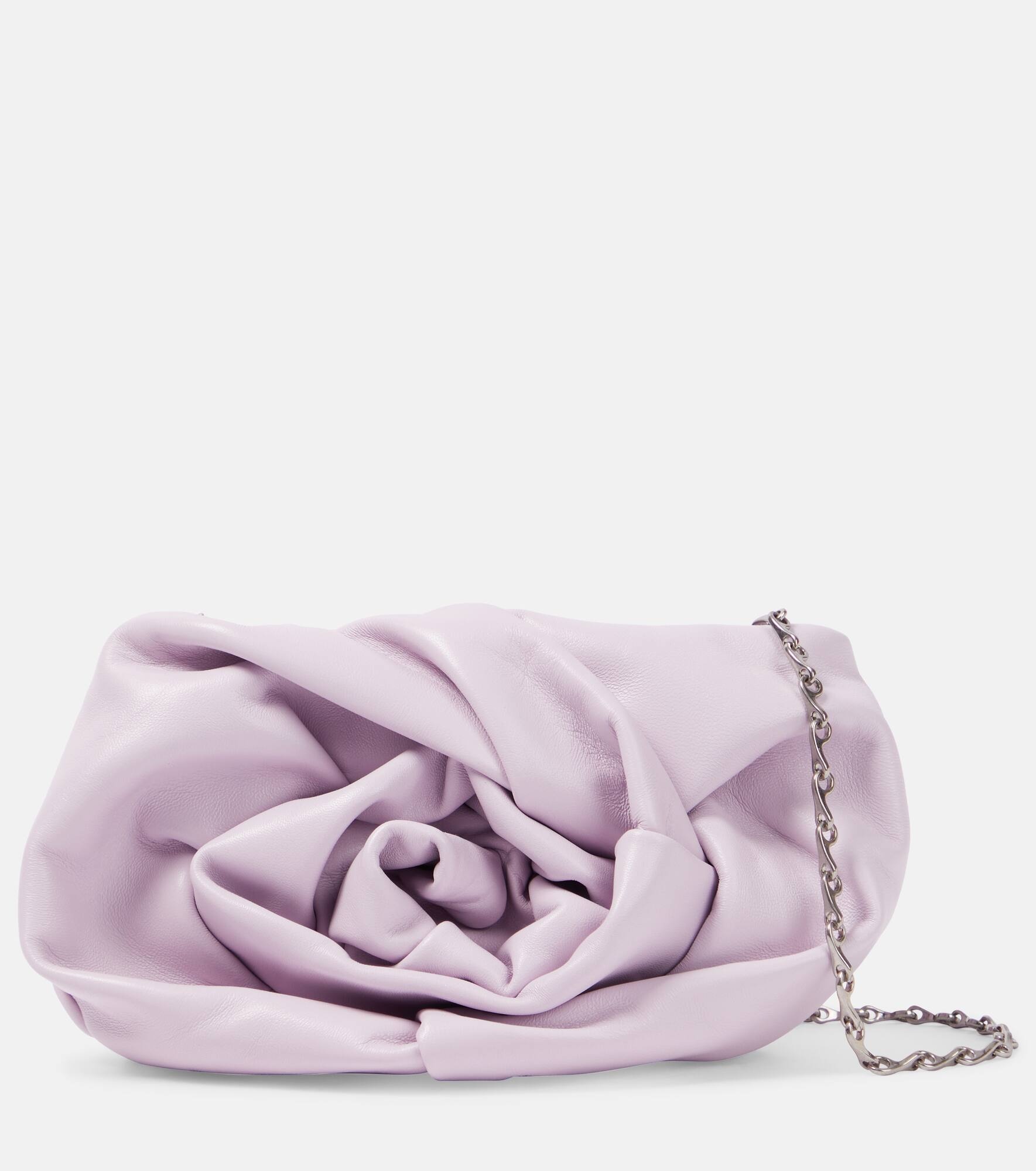 Rose leather clutch - 1