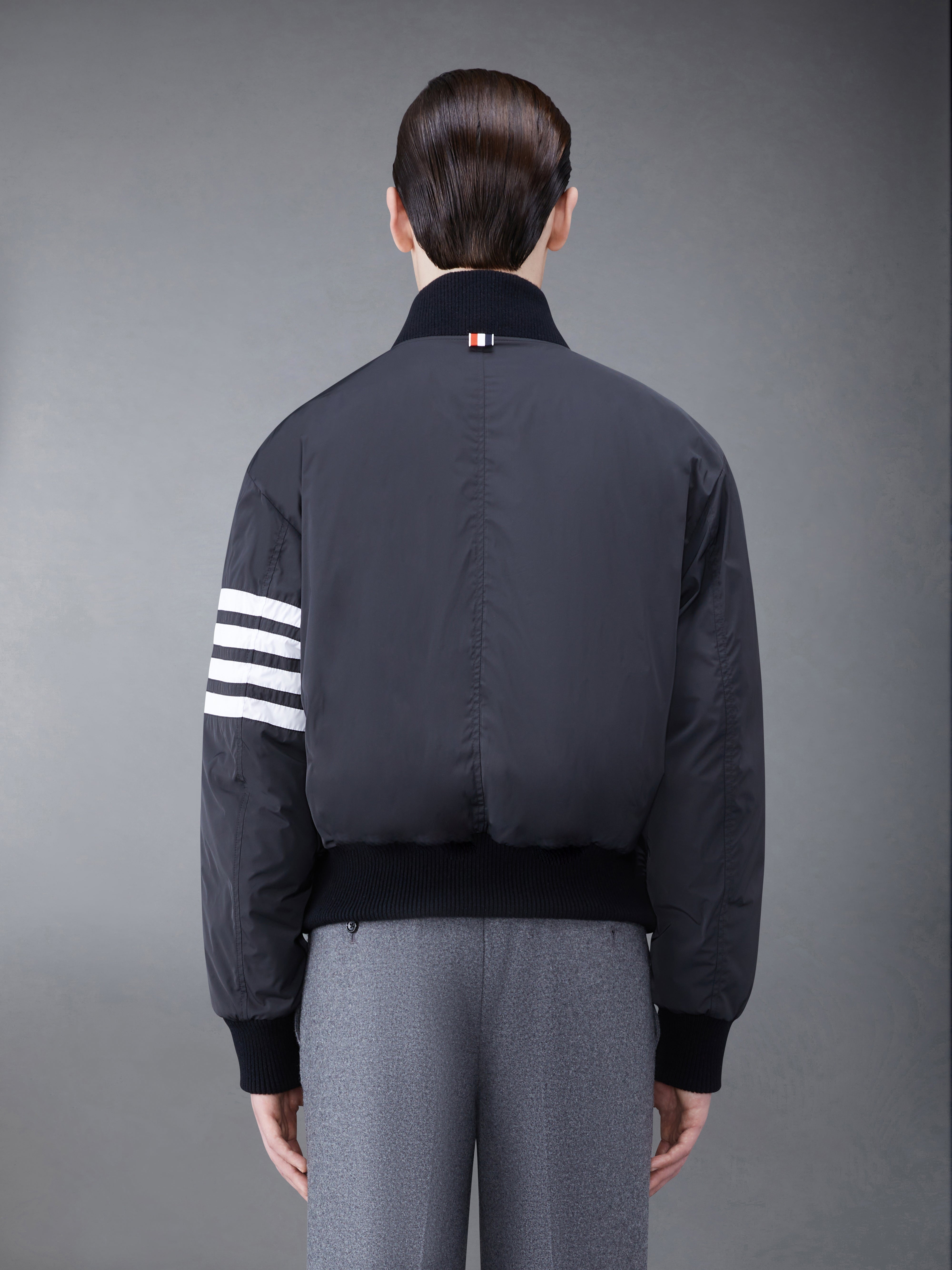 POLY TWILL RIB 4-BAR DOWN OVERSIZED BLOUSON JACKET - 2