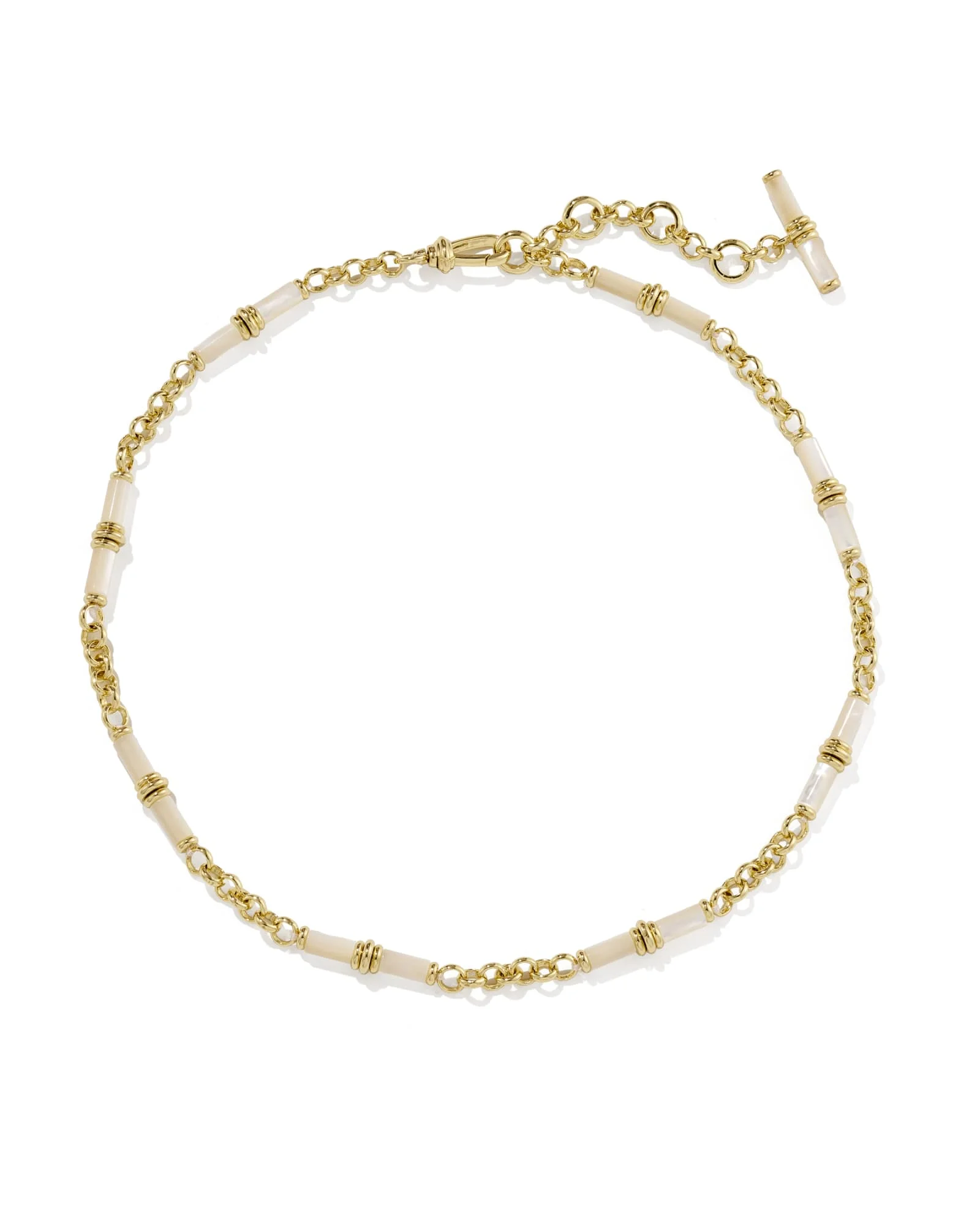 Bree Gold Beaded Link and Chain Necklace - 1