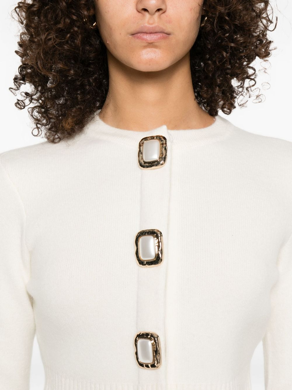 button-embellished cardigan - 5