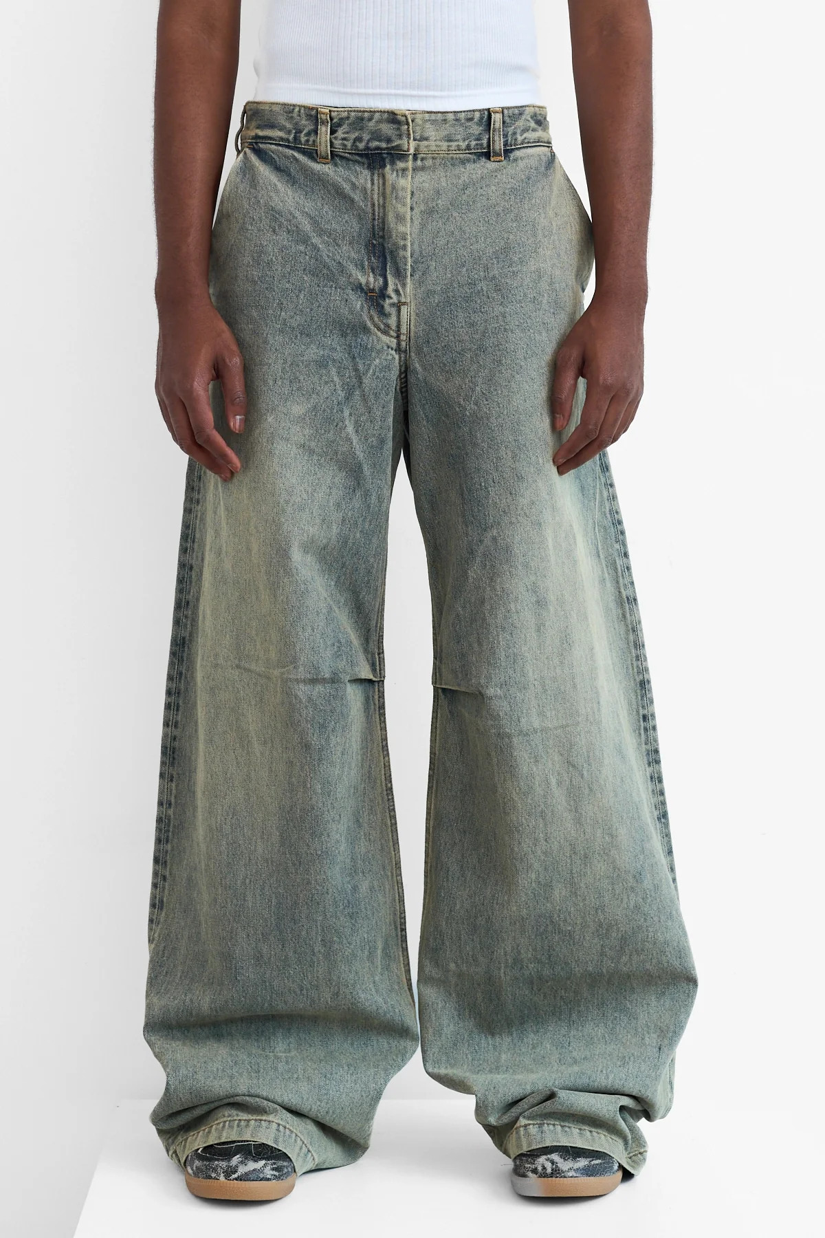 Entire Studios Washed Denim Jeans Surface Wave - 4