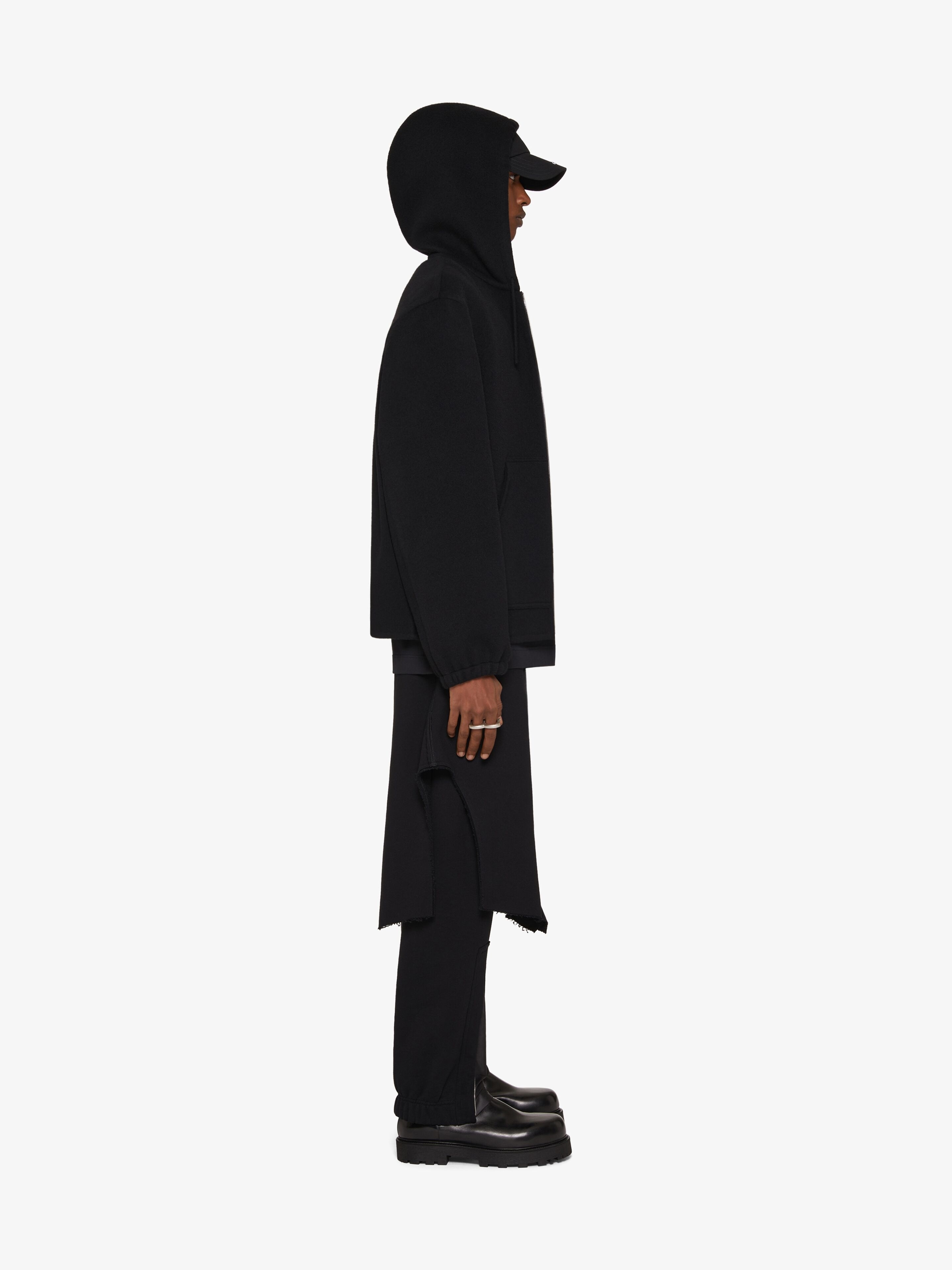 HOODIE IN DOUBLE FACE WOOL AND CASHMERE - 3