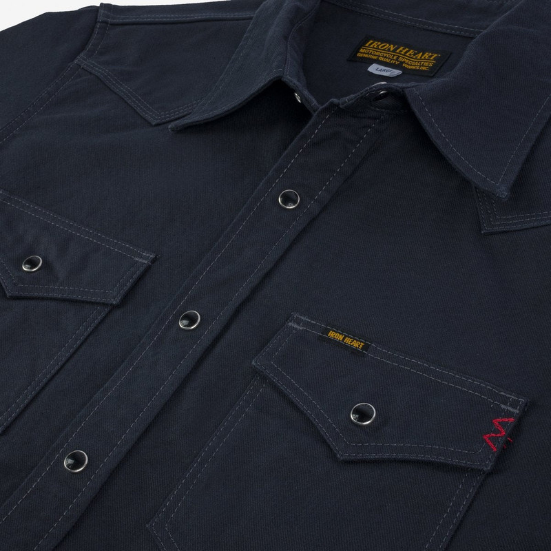 IHSH-381-BLK 9oz Military Serge CPO Shirt Black 5