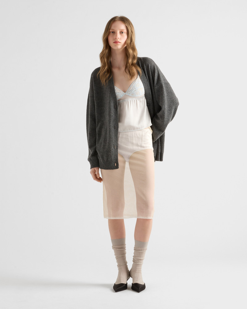 Prada Vintage-look satin and lace top outlook