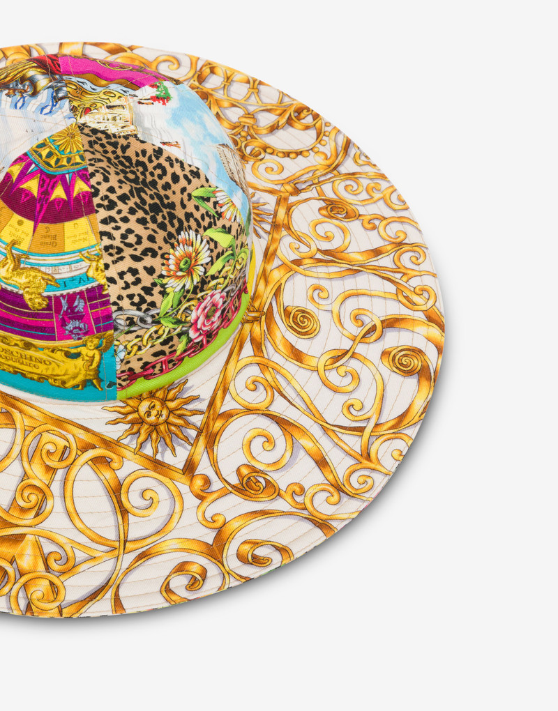 SCARF PRINT CANVAS HAT 3