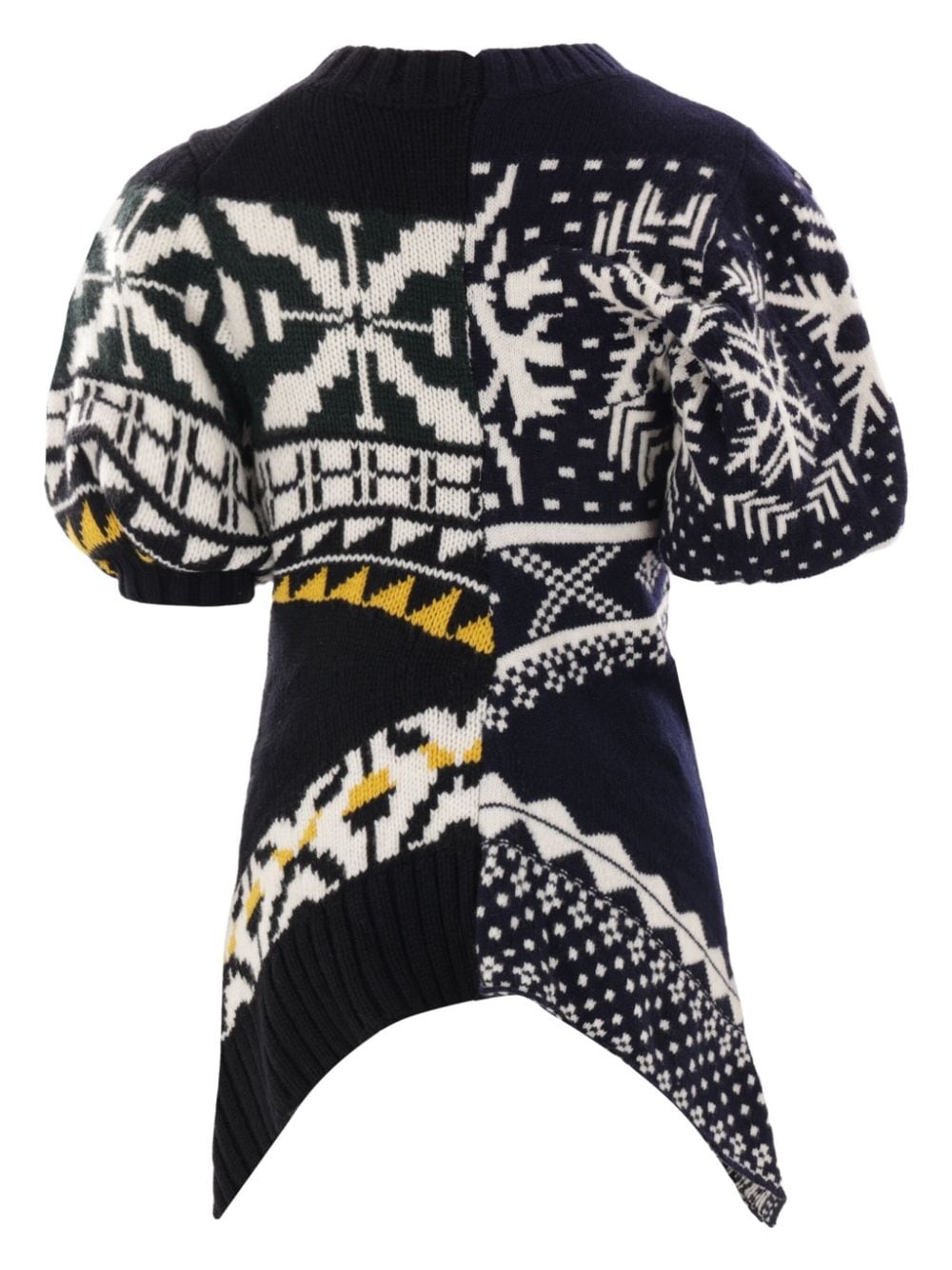 patchwork short-sleeve sweater - 2