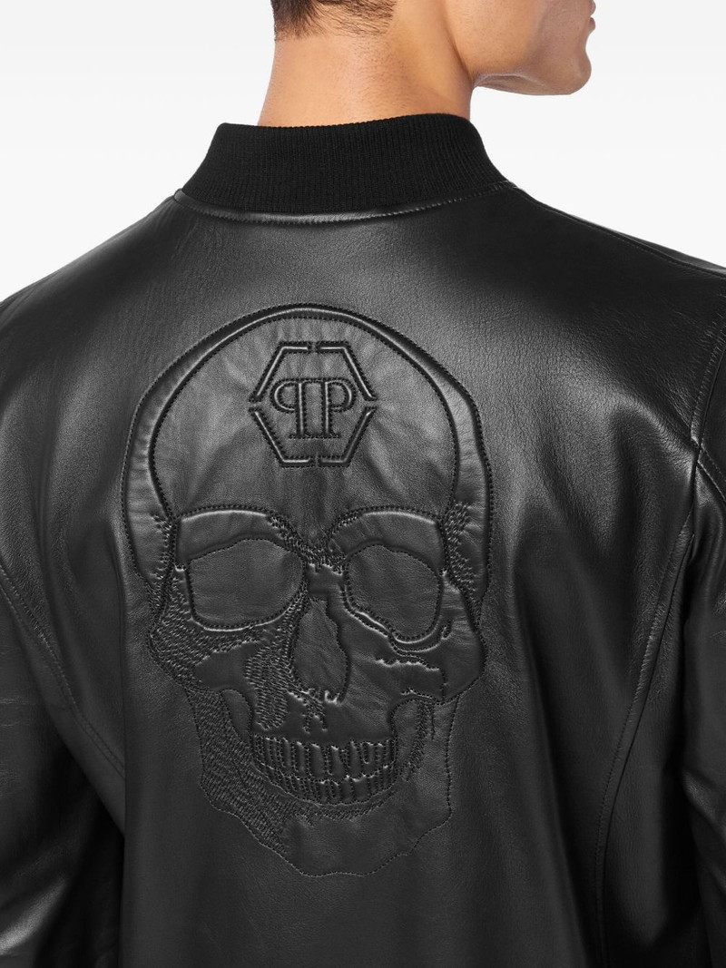 Skull-motif leather jacket 5