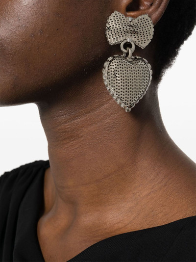 Alessandra Rich heart-pendant drop earrings outlook