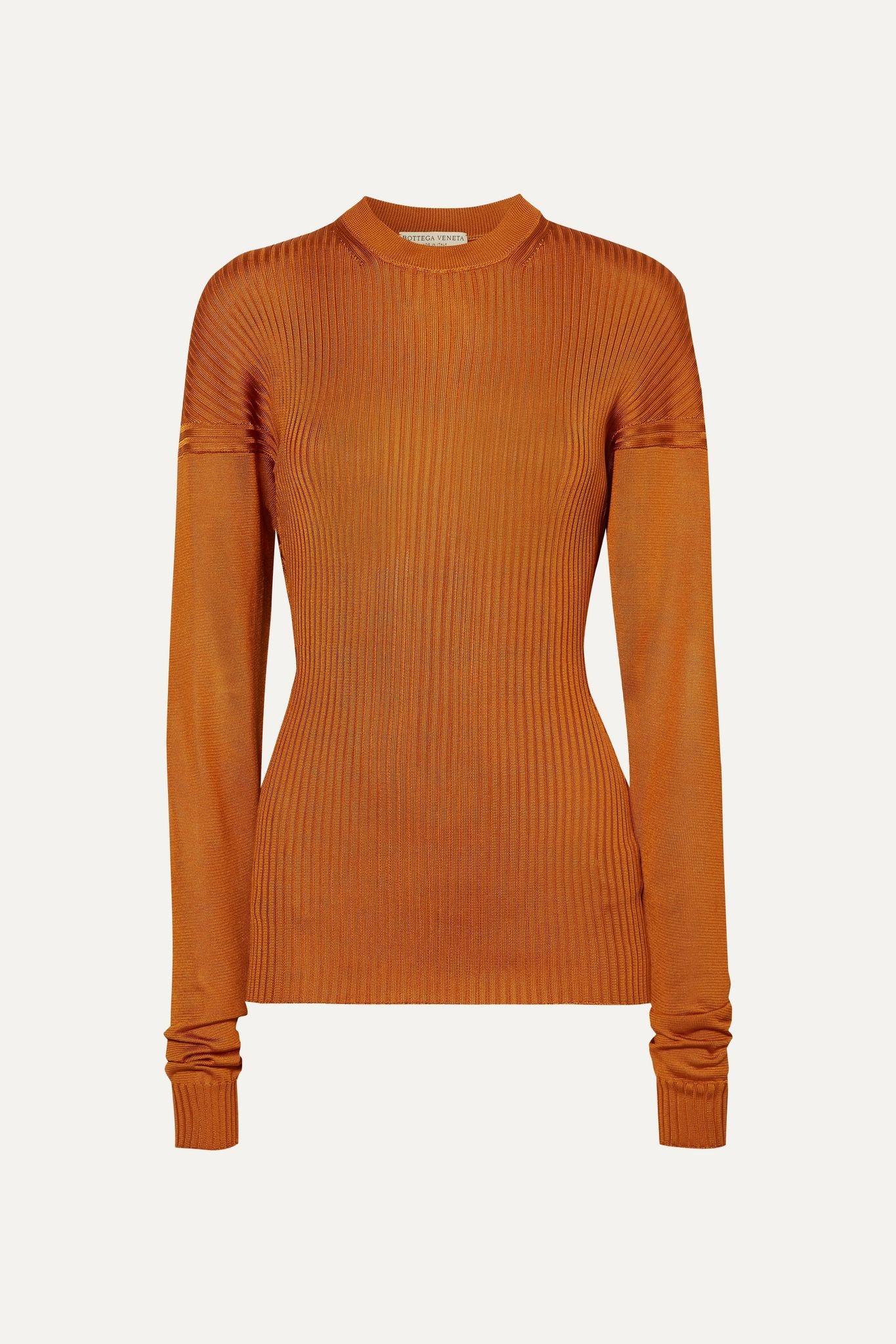 Paneled ribbed silk sweater - 1