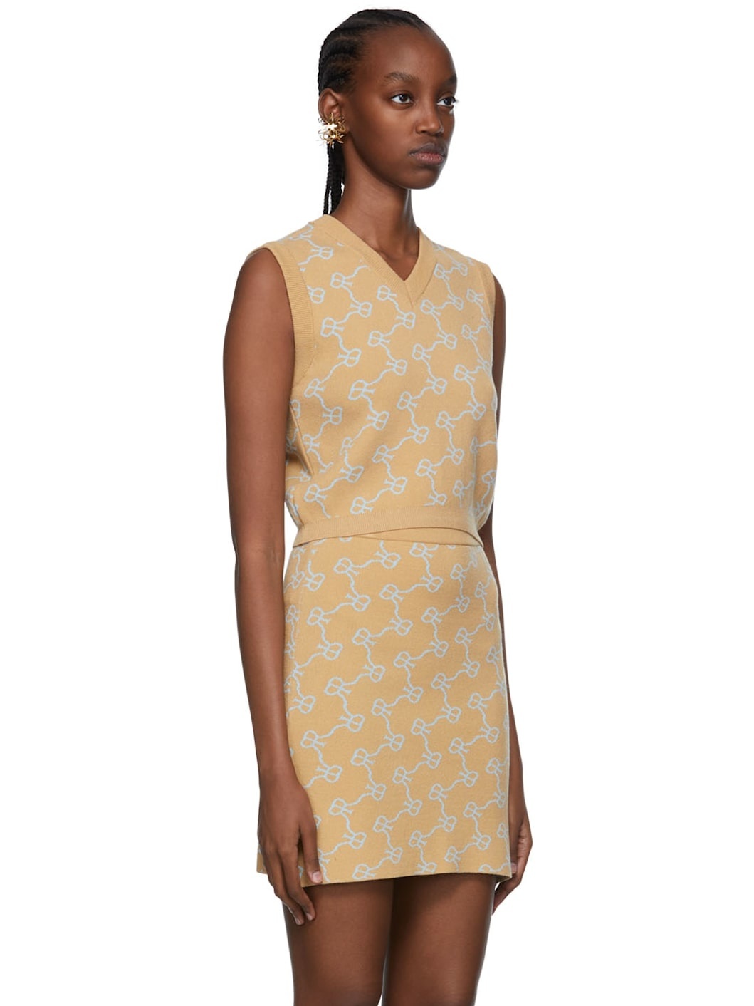 Beige Viscose Vest - 2
