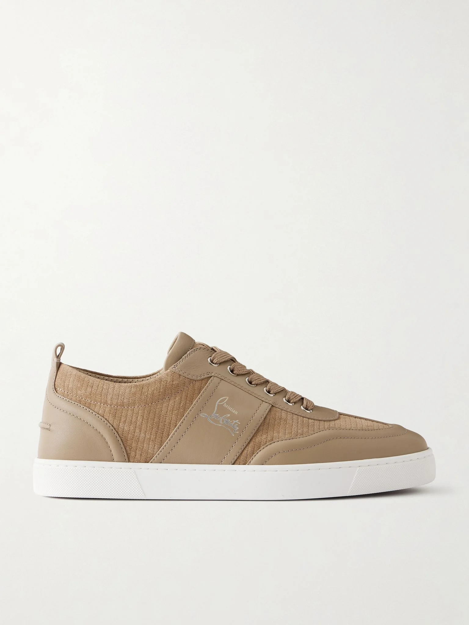 Retero Leather-Trimmed Suede Sneakers Beige - 1