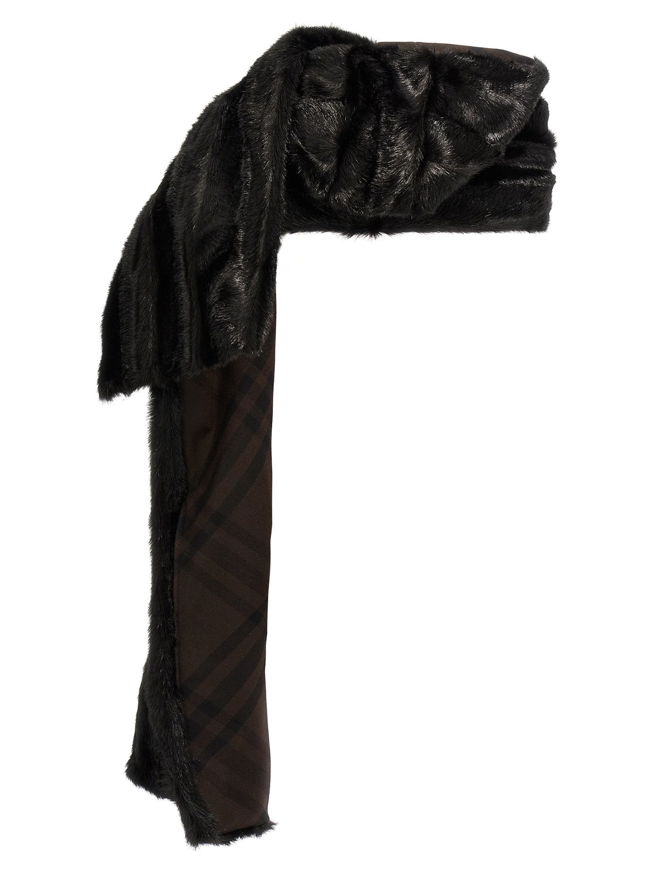 Eco Fur Hooded Scarf Scarves, Foulards Black - 2