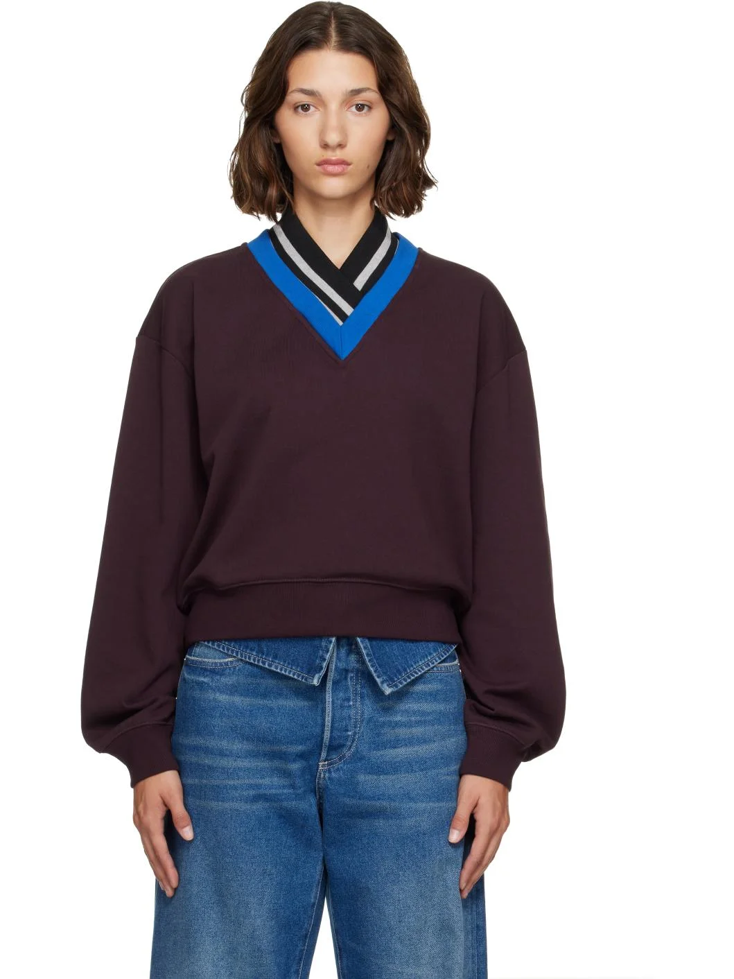 Burgundy Cotton Sweatshirt - 1