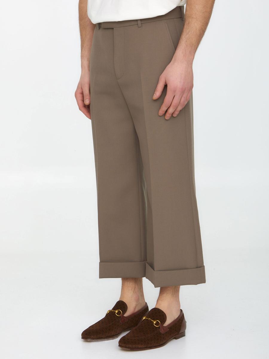 GUCCI GUCCI TEXTURED GABARDINE TROUSERS | baltini | REVERSIBLE